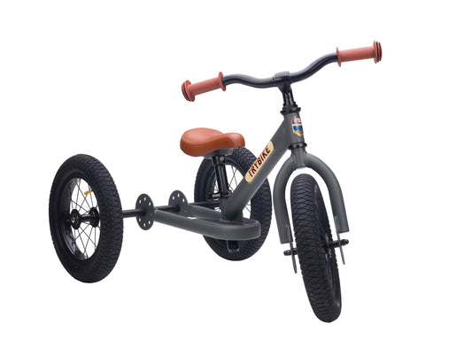 Trybike Draisienne évolutive 2 en 1 enfant 1-6 ans – Version tricycle 3 roues – Anthracite