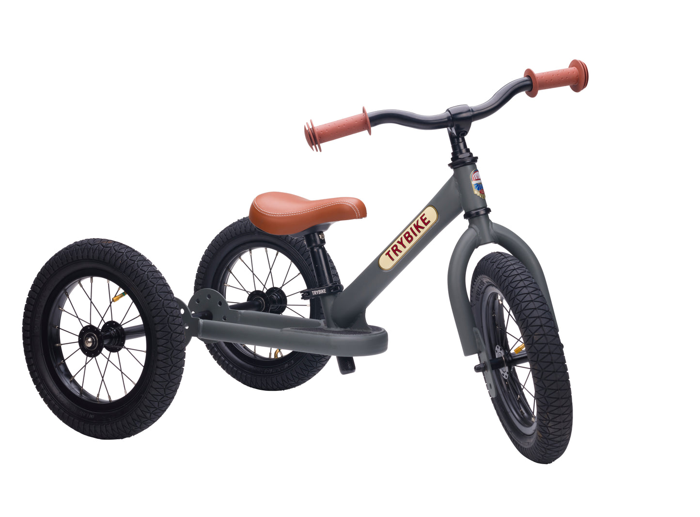 Trybike Draisienne évolutive 2 en 1 enfant 1-6 ans – Version tricycle 3 roues – Anthracite